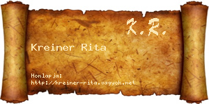 Kreiner Rita névjegykártya