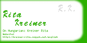 rita kreiner business card